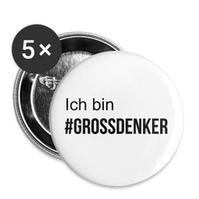 Lade das Bild in den Galerie-Viewer, #GROSSDENKER Buttons klein 25 mm (5er Pack) - weiß